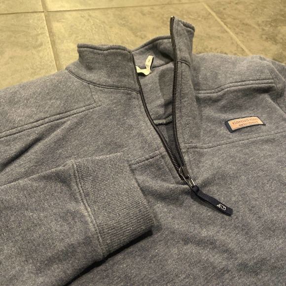 Vineyard Vines Tops - Vineyard Vines Women's Medium 1/4 Zip Pullover Sweatshirt Mock Neck Blue Gray